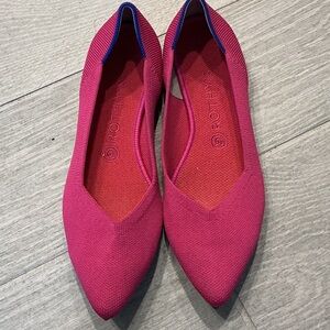 Rothy’s Pink Pointed Knit Ballet Flats Women’s Sz. 9